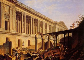 construction tuileries palais of the louvre